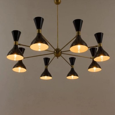Diabolo Italian Chandelier Style Stilnovo Mid Century 8 Arms Sputnik Ceiling Lig