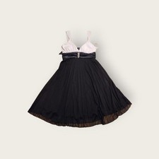 Vintage Y2k A. Byer black and white empire waist pleated babydoll mini dress