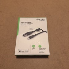 Belkin BoostCharge Braided 3.3' 12W Lightning to USB-A Cable, Black