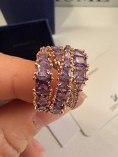 Swarovski Ring And Purple And Rose Gold Colour In The Best Condition