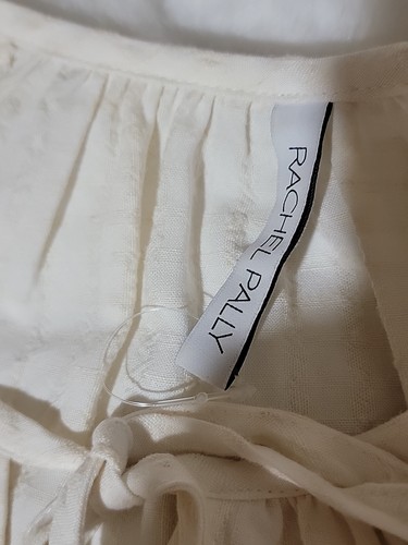 Rachel Pally Ivory Size S Balloon Sleeve Pleated Peasant Jacquard Top Blouse #C - Picture 5 of 14