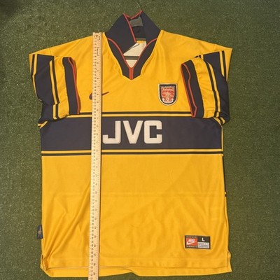 Arsenal Away 1997-1999 Nike Shirt Jersey Top Football Club Yellow