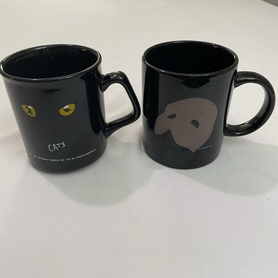 Vintage 1986 The Phantom of the Opera & 1981 Cats Ceramic Coffee Tea Mug