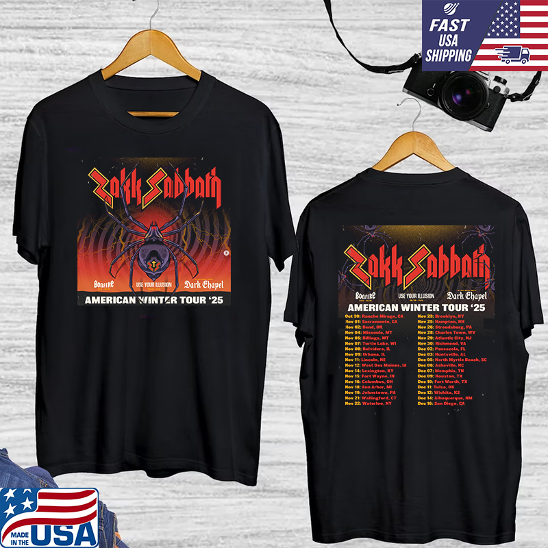 Zakk Sabbath America Winter TOur 25 DOuble Sided T Shirt Size S