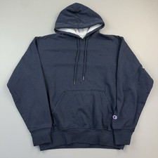 Champion Authentic Hoodie Mens Large Navy Embroidered Logo Pullover