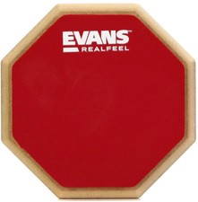 Evans RealFeel Tappetino per batteria pratica a 2 lati - 6 pollici, rosso esclusivo Sweetwater