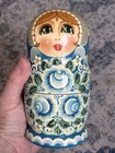 Ukrainian Matryoshka Nesting Dolls Set of 5 Blue Floral Handmade — photo 2