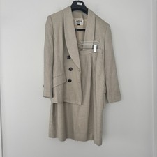 Vintage Kasper ASL Skirt Suit Set 14P Houndstooth Double Breasted Blazer read