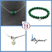Mineralien Und Edelsteine. Schmuckset Armband Halskette 2 Perlen Malachit