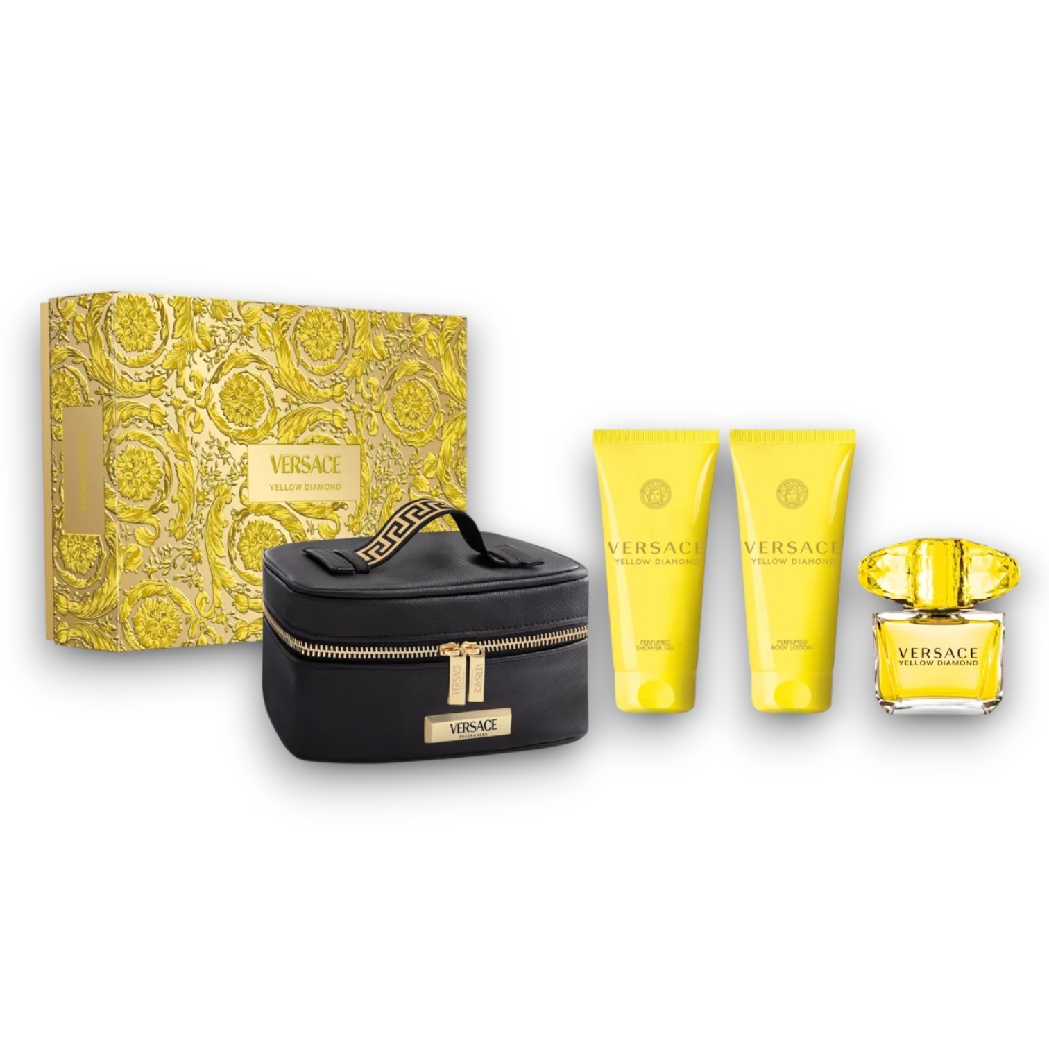 Versace Yellow Diamond Set 4 Pcs EDT 3 oz - 34 Shower Gel - Body Lotion - Pouch 20490₽