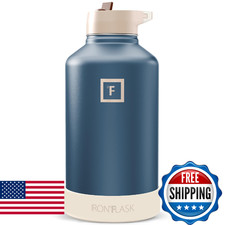 IRON FLASK Camping Hiking Hydration Flask with Straw, Wide Mouth Insulated St