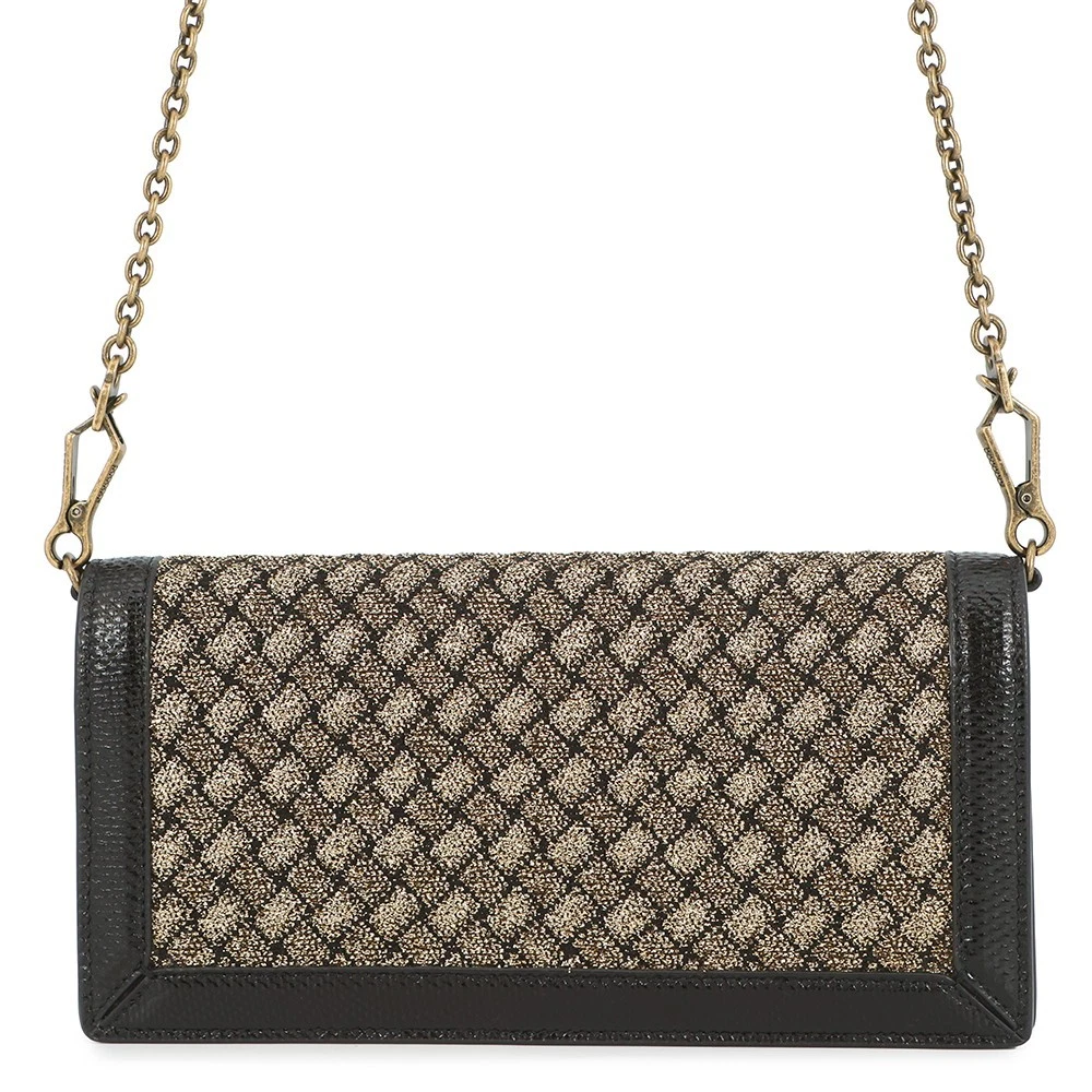 Bottega Veneta — Bottega Veneta INTRECCIATO Chain wallet Leather/Nylon Black/Gold