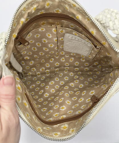 Bolso de Hombro/Bolso Bandolera Brighton Masterpiece Cuero Floral Recortado Crema - Imagen 9 de 19