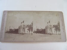 1893 Columbian Exhibition Stereoview Card Of French Exhibit Building