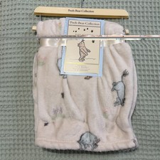 NEW Vintage Style Winnie the Pooh Bear Collection Plush Baby Blanket 30x40
