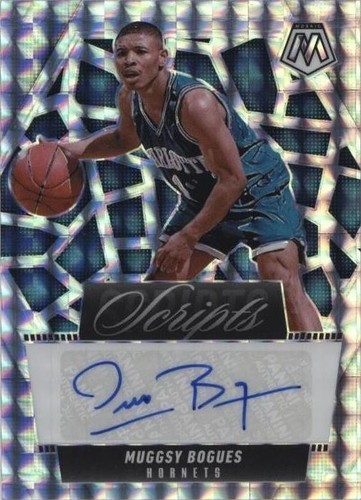 2024-25 MUGGSY BOGUES AUTO PANINI MOSAIC SCRIPTS ICE CRACKED GREEN 