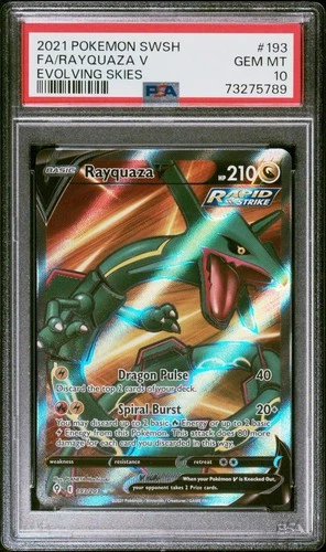 GEM MINT PSA 10 - Rayquaza V 193/203 - Evolving Skies