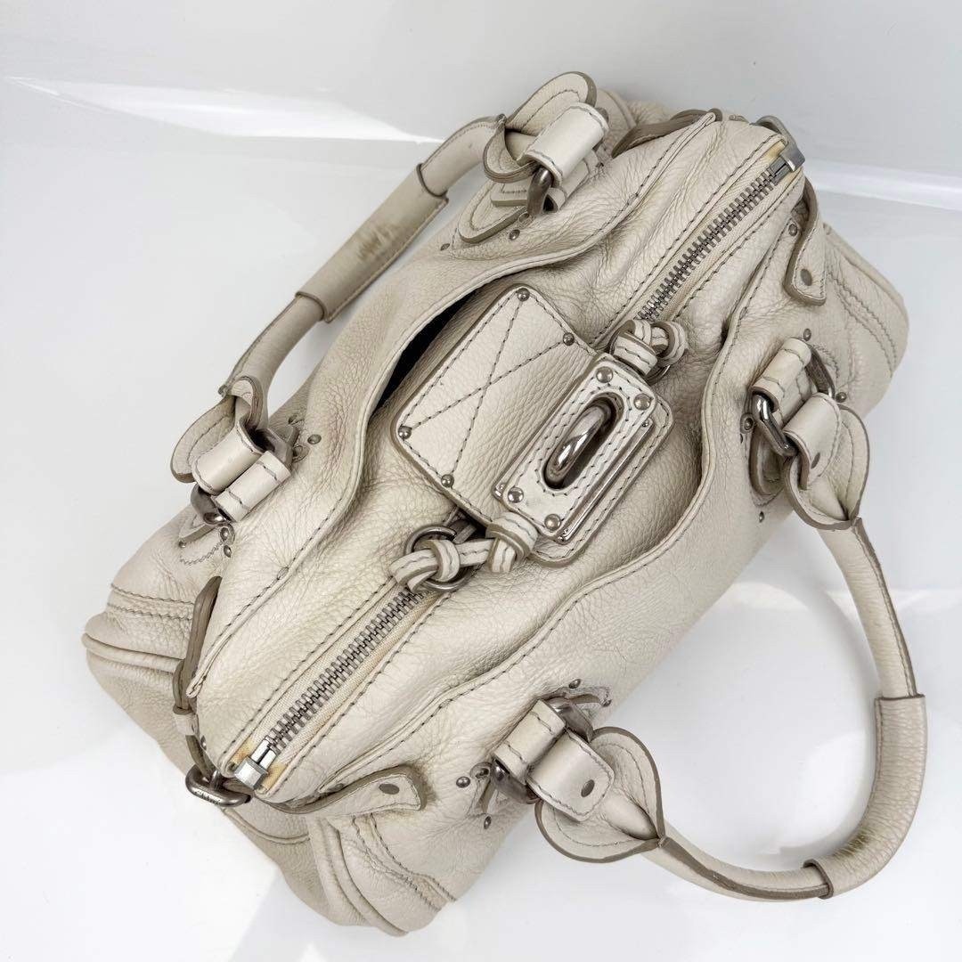 CHLOE Tote bag Paddington leather White Y2K Authentic From Japan image 5