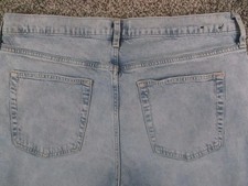 GAP Jeans Womens 16 Blue 90s Loose Distressed Slit Raw Hem Straight Leg 36x28