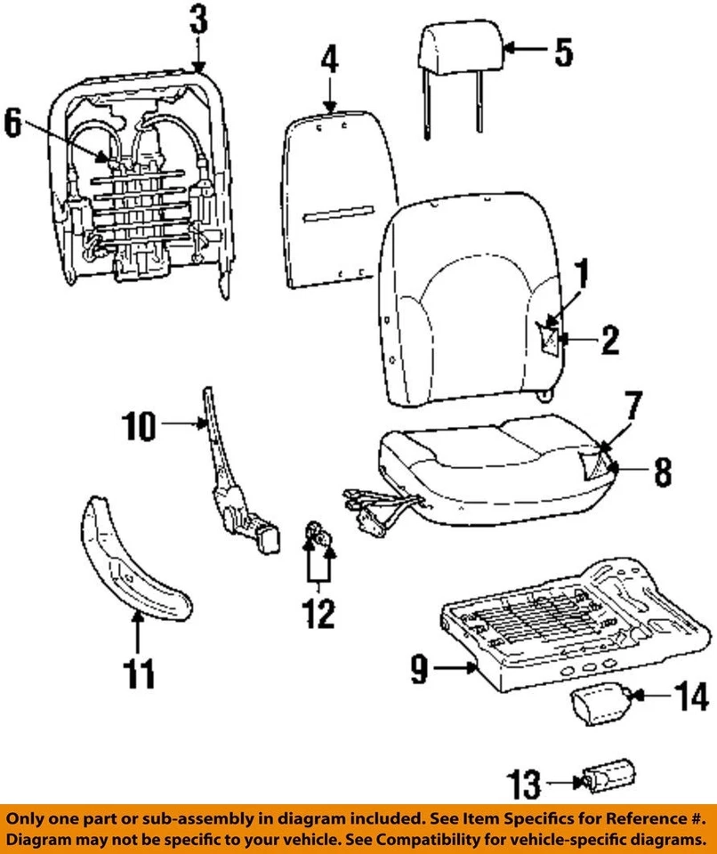 99-02 林肯大陆前座座椅靠背调节 2F3Z5465500AA 福特原始设备制造商 — 第 3/4 张图片