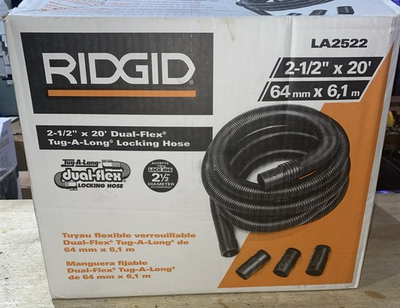 #ad RIDGID 2 1 2 in. x 20 ft. DUAL FLEX Locking Vacuum Hose Kit for Wet Dry Vacs $31.50