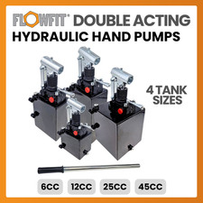 Double Acting Hydraulic Hand Pump Assembly 6CC to 45CC, 1 to 5 Litre Tank, Lever