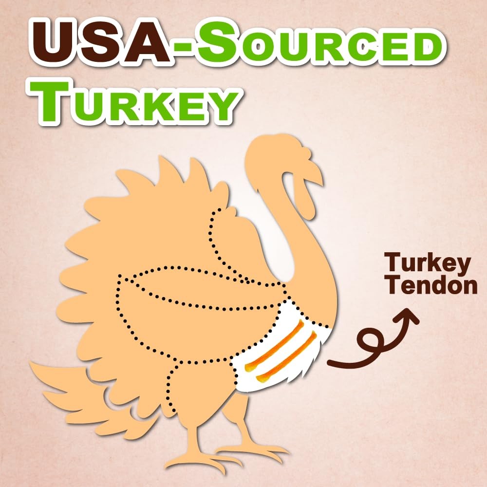 Afreschi Turkey Tendon for Dogs, Dog Treats for Signature Series, All Natural