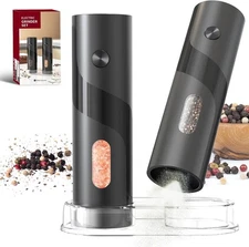 Electric Salt and Pepper Grinder Set Automatic Battery Pepper Mill Shakers Adjus