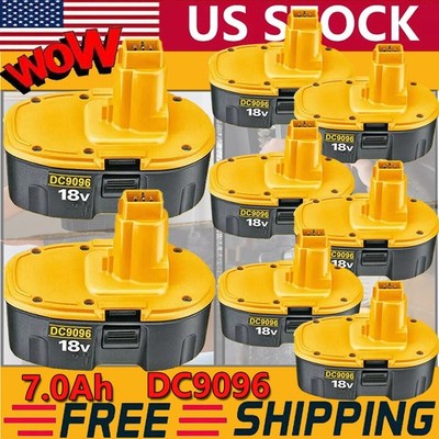 1X-10X DC9096 7000mAH Ni-MH Battery For Dewalt XRP 18V DC9099 DC9098 Replacement