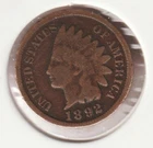 US Rare Old West 1892 Indian Head Penny Coin American Collection Shield Cent X72