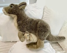 FAO Toys  R  Us Kangaroo Plush w Baby Joey in Pouch. Tear. Brown. 28  