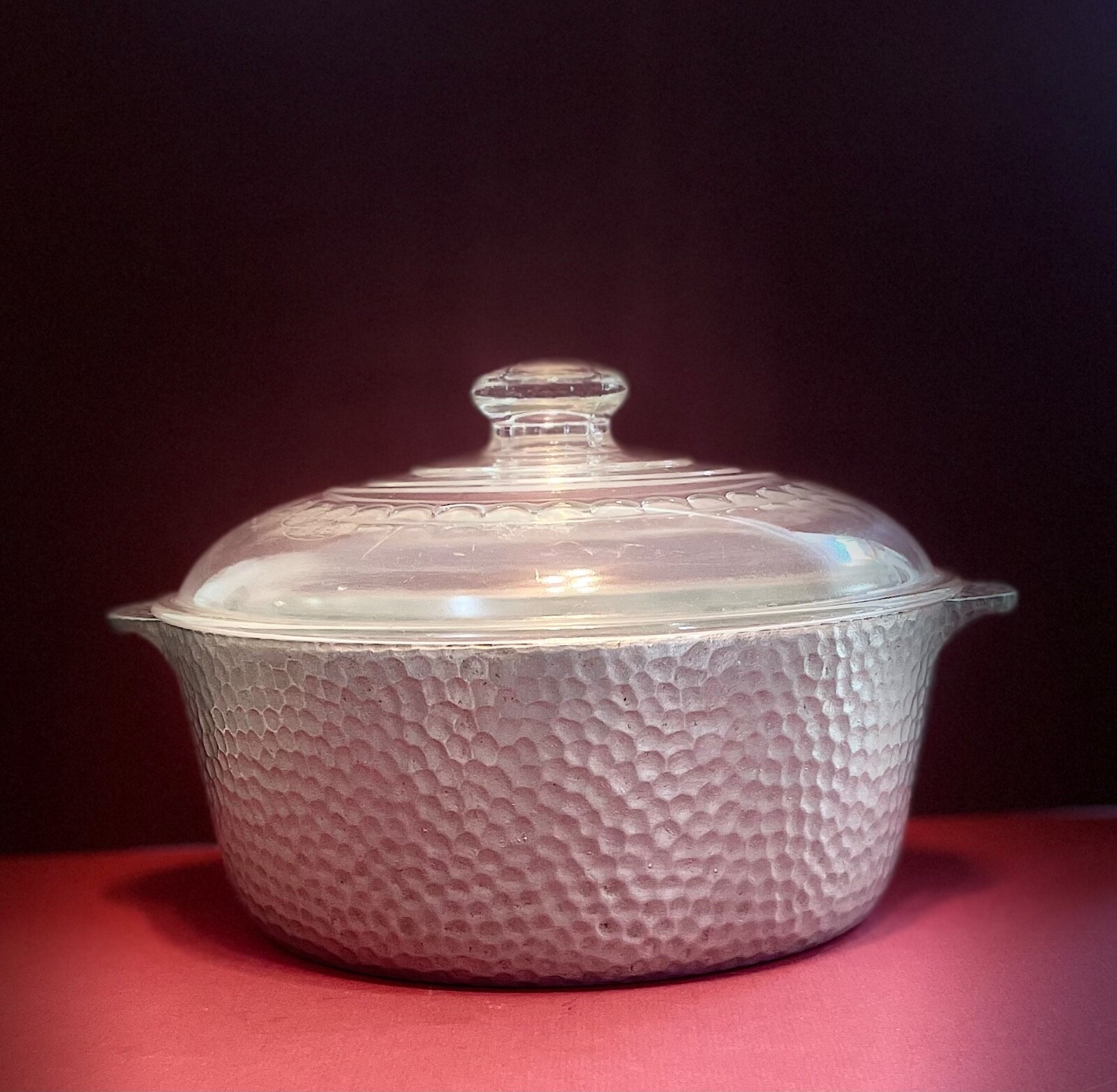 Vintage Wagner Dutch Oven Round Roaster 3248 10" w/ Glass Lid