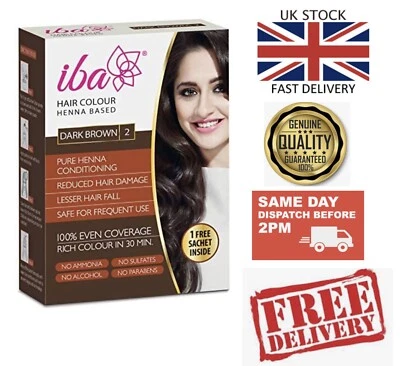 IBA HALAL IBA Herbal Henna Based Hair Color,Ammonia free, Halal, Dark Brown 70g Box