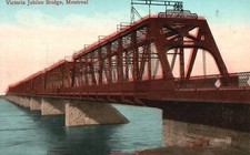 Vintage Postcard Victoria Jubilee Bridge St. Lawrence River Montreal Canada CAN