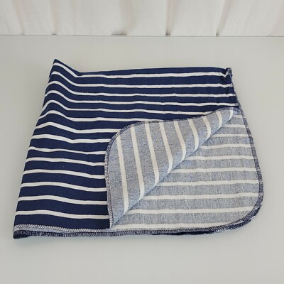 Gerber Navy Blue White Stripe Cotton Flannel Baby Boy Swaddle Receiving  Blanket