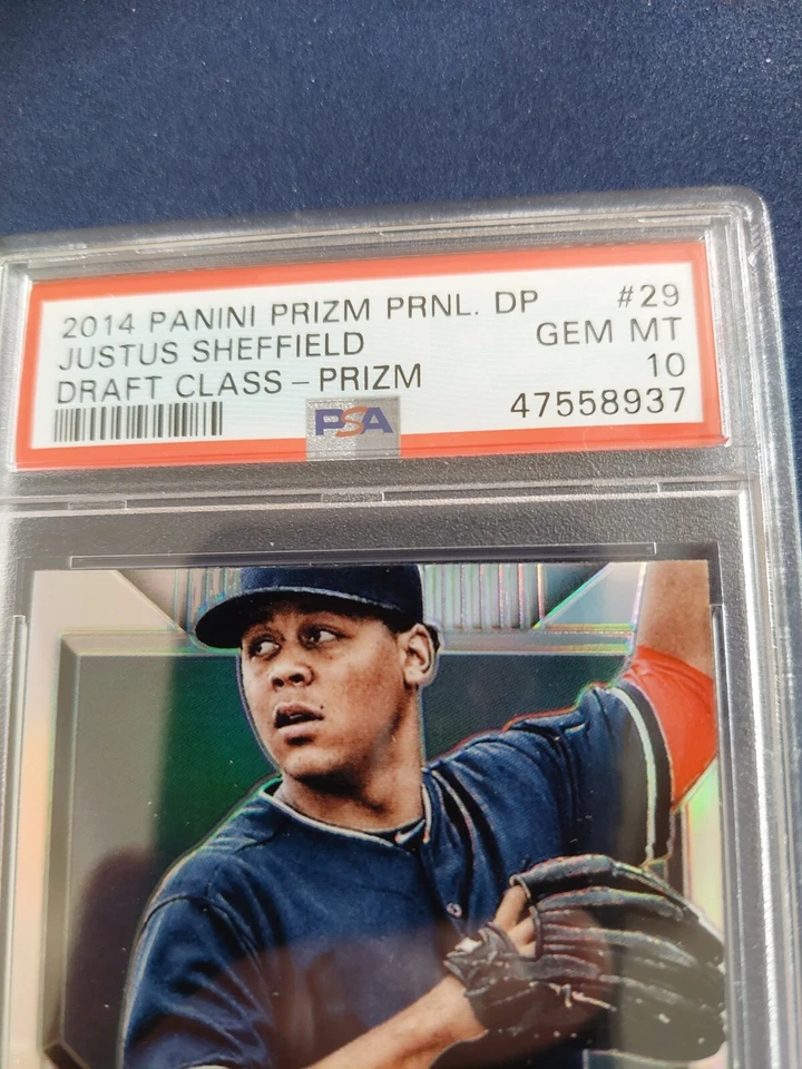 Justus Sheffield 2014 Prizm Draft Picks Draft Class Silver Prizm #29 PSA 10  - Image 3 of 4