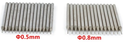 30Pcs 0.5mm 0.8mm Diamond Coated Hole Saw Drill Solid Bits for Jewelry Gems Tile