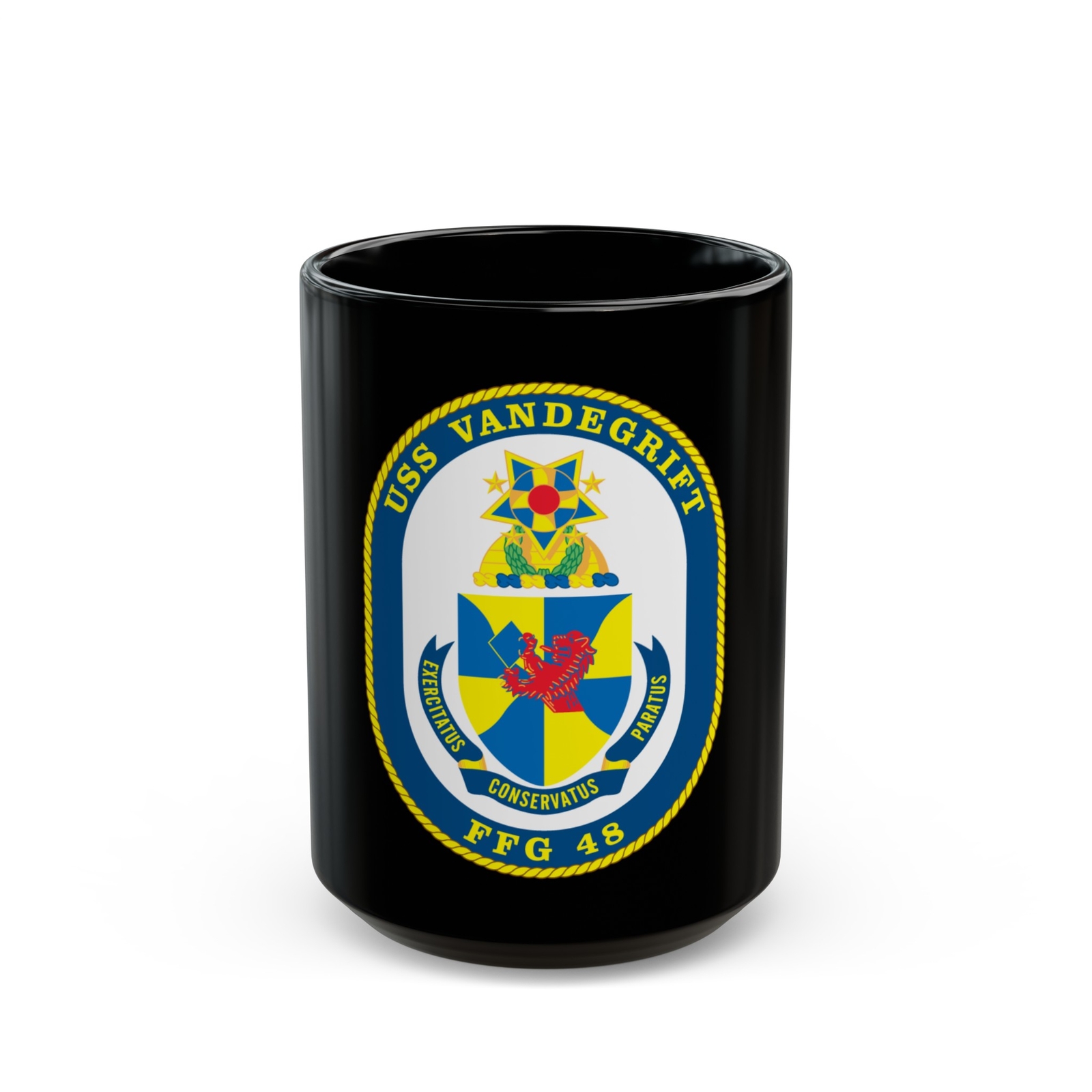 USS Vandegrift FFG 48 v2 (U.S. Navy) Black Coffee Mug
