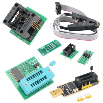 9Stk Usb Ch341a Bios Eeprom Programmierer Soic8 Clips Soic8-Adapter 1.8v Adapte