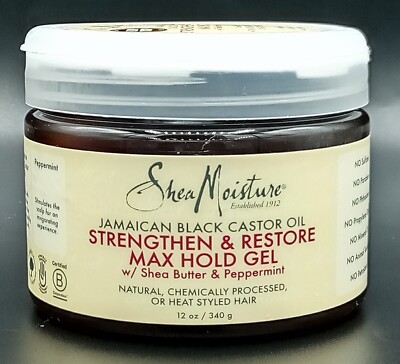 Shea Moisture Jamaican Black Castor Oil Max Hold Gel w/Shea Butter & Peppermint