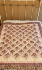 Handmade Quilt DIAMOND DESIGN 50 x60 - Lap-Throw,-Wall Hanging -Floral