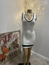Ladies white knitted sweater dress size XS does stretch perfect condition