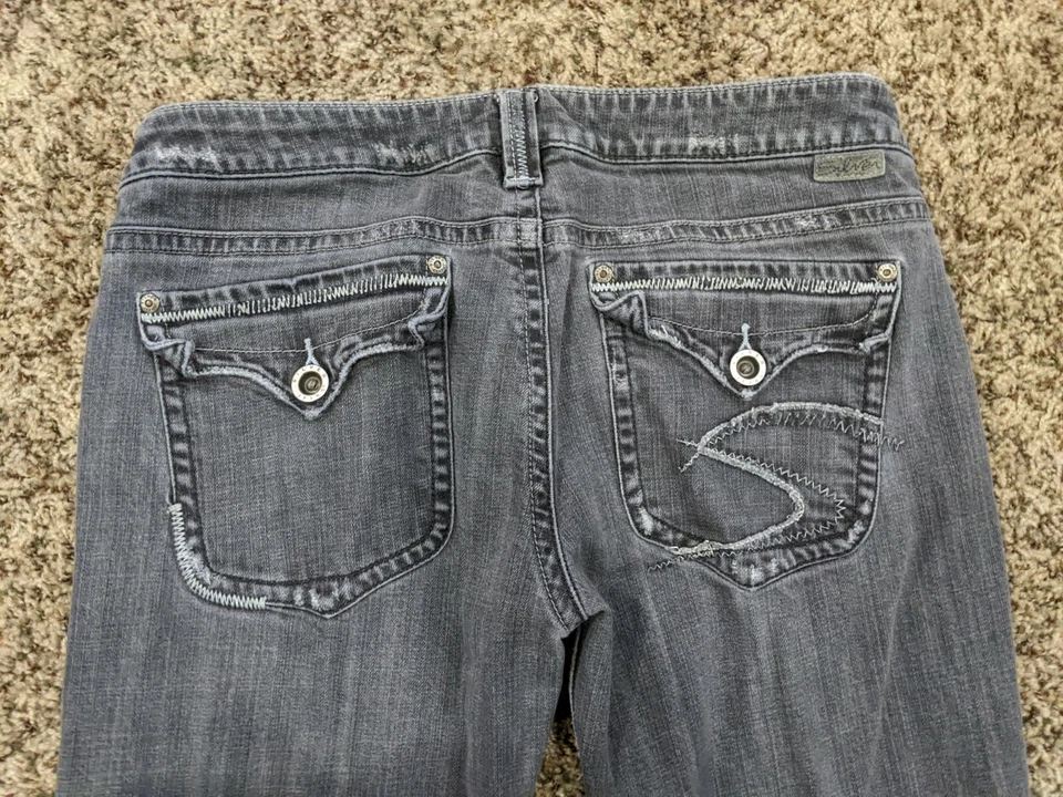 Jeans Pioneer con hebilla plateada lavado medio corte bootcut 32/29 gris real desgastado Foto 2 de 4