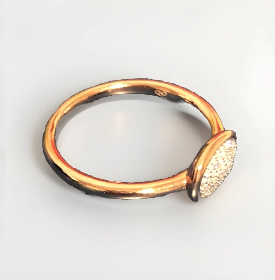 Anillo ovalado Links of London de diamantes esenciales de oro rosa talla P 8 Foto 2 de 4