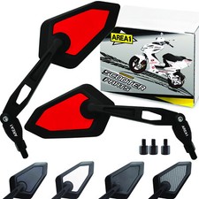 Area1 Motorroller Rückspiegel Spiegel Set E-geprüft rot (V01)