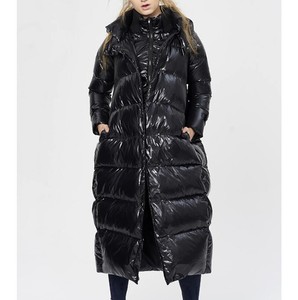 long shiny down coat