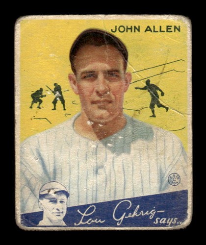 John Allen #42 1934 Goudey card