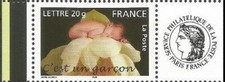 3805A** TIMBRE PERSONNALISE BDF C'EST UN GARCON ANNEE 2005 LOGO SERVICE PHIL.
