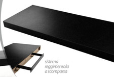 MENSOLA DA PARETE MODERNA LEGNO MURO REGGIMENSOLA A SCOMPARSA NERO 80*25 cm