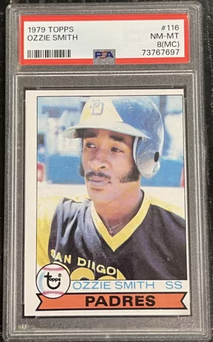 1979 Topps Ozzie Smith ROOKIE PSA 8 NM-MT (mc) Padres #116 RC ~7697